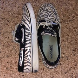 Zebra sequin sperry’s